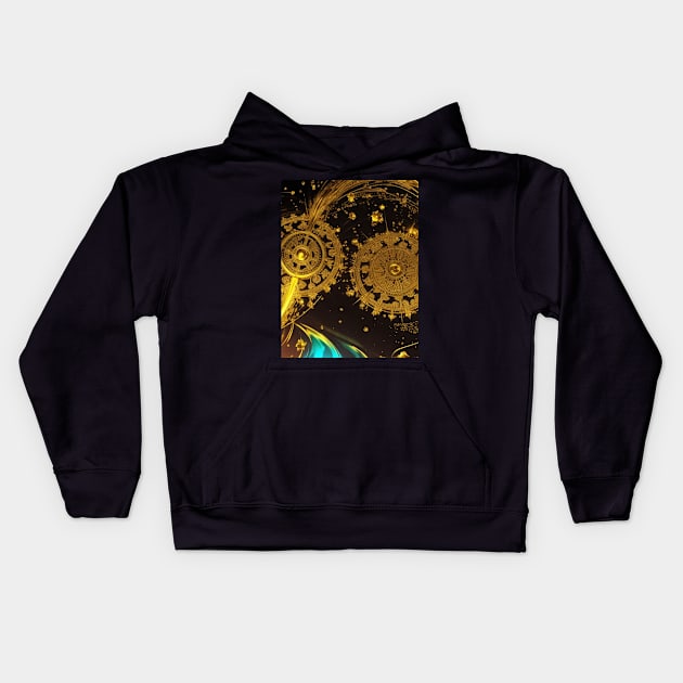 The beauty of gold, a design that dazzles. Kids Hoodie by My favorite pets